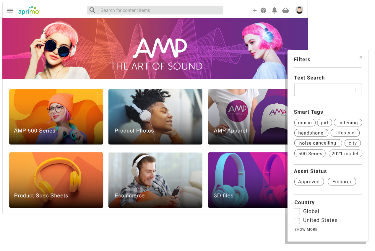screenshot of Aprimo Digital Asset Management
